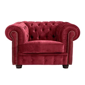 Červené křeslo Norwin Velvet Max Winzer