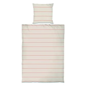 Červeno-béžové prodloužené povlečení 140x220 Align – Mette Ditmer Denmark