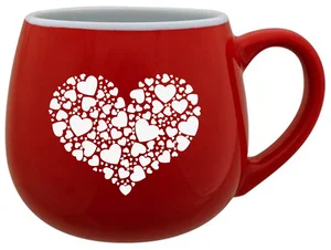 Červený keramický hrnek srdce 300 ml