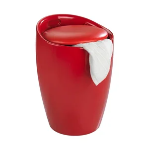 Červený koš na prádlo s taburetkou Wenko Candy 20 l