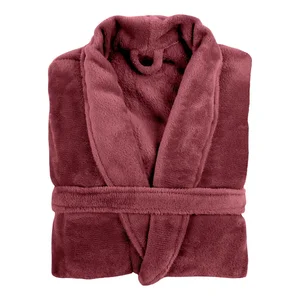 Červený plyšový župan Tiseco Home Studio Cozy L/XL