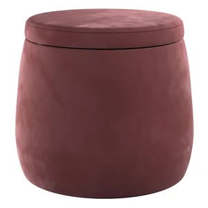 Červený sametový dětský puf Posh Velvet