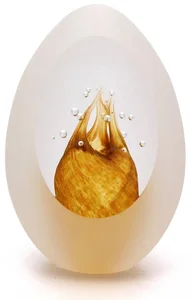České sklo Broušené těžítko Zlatý topaz 7 cm