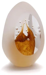České sklo Těžítko Trojbrus Zlatý Topaz 10 cm