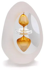 České sklo Těžítko Trojbrus Zlatý Topaz 7 cm
