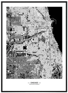 Chicago mapa - 50x70 cm
