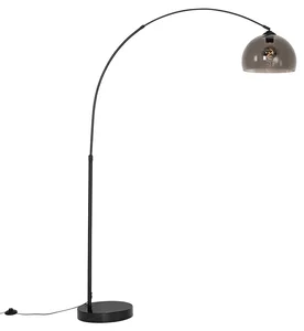 Chytrá oblouková stojací lampa s kouřovým sklem a WiFi ovládáním