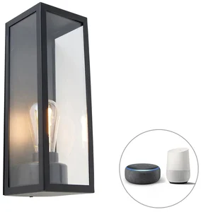 Chytrá venkovní nástěnná LED lampa Rotterdam Long černá