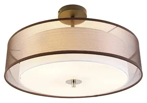 Chytré stropní svítidlo Drum Duo 50 cm hnědé s bílým difuzorem