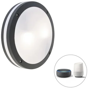 Chytré venkovní nástěnné a stropní svítidlo Glow tmavě šedé