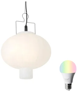 Chytré venkovní závěsné svítidlo Pion bílé, 35 cm