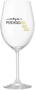 Čirá sklenice na víno MOJE PSYCHOLOGLOGLOGLO 350 ml