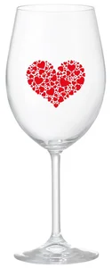 Čirá sklenice na víno SRDCE 350 ml