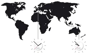 Clocker Nalepovací Hodiny Worldtime s Mapou