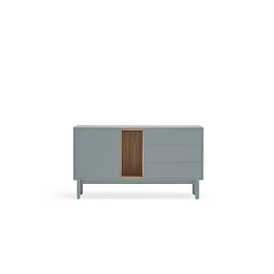 Corvo Nízká Komoda 140x76 cm – Modro-šedá