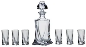 Crystal Bohemia Quadro set sklenic a karafy