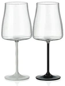 Crystalex Černobílé sklenice na víno 400 ml (2 kusy)