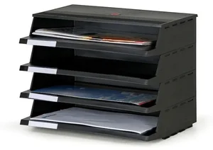 Čtyřpatrový spojitelný plastový pořadač na dokumenty