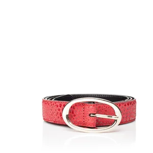 Dámský červený kožený pásek Ferruccio Laconi Hera, 85 cm