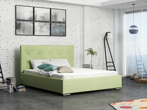 DANGELO 180×200 cm – čalouněná postel se světle zelenou látkou