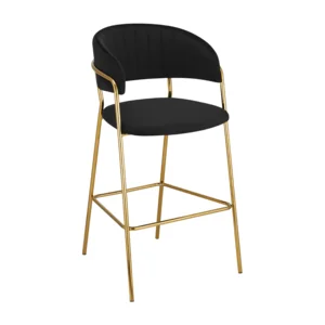 DASMIN TYP 2 – Designová barová židle Velvet černá, zlatý chrom