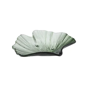 Dekorační skleněný tác Gingko 16x17 cm