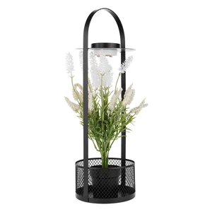 Dekorační stojan s květináčem a LED osvětlením, VELOM Typ 1, 50,3 cm