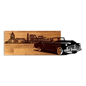 Dekorativní dřevěný doplněk na zeď – Kabriolet, 80 × 25 × 3 cm