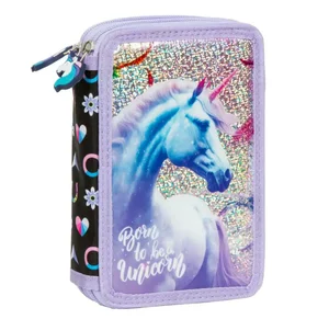 Derform dvoupatrový školní penál Jednorožec s náplní