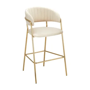 Designová barová židle Velvet zlatá chrom