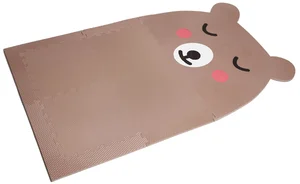 Designová puzzle podlaha Méďa hnědá