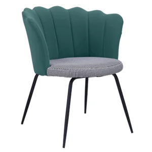 Designové křeslo Art-deco s ekologickou kůží a látkou
