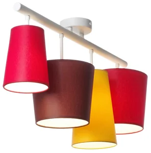 Designový bílý lustr s barevnými stínidly Jazz