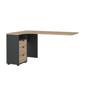 Deska psacího stolu Sigal 582 - šedá a Jackson Hickory