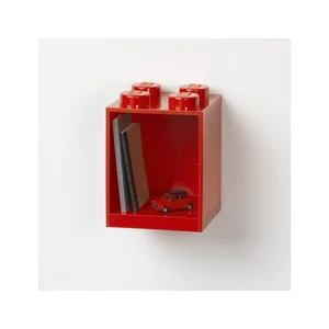 Dětská červená nástěnná police LEGO® Brick 4