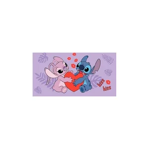 Dětská fialová osuška 70×140 cm Lilo a Stitch Kiss – Jerry Fabrics