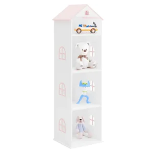 Dětská knihovna MAISON TYP 2 (bílá/růžová)