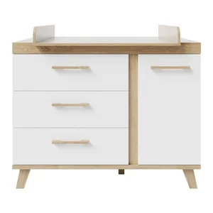 Dětská komoda Smile s přebalovacím pultem, dekor dub, 118x103x78 cm – Roba