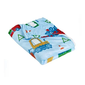 Dětská modrá fleecová deka 130 × 170 cm Digger Dreams