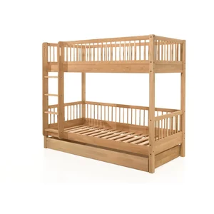 Dětská patrová postel z dubového dřeva s úložným prostorem 90x200 cm Forrest