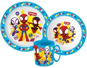 Dětská plastová sada Spidey Team s hrnkem
