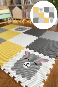 Dětská podlaha Minideckfloor 12 dílů s motivy beránka a lamy