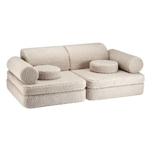 Dětská pohovka bouclé 132 cm – světle hnědá, Settee od Wigiwama