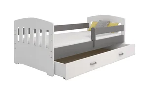 Dětská postel ORTLER 80×160 – bílé čela, šedý korpus