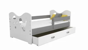 Dětská postel ORTLER 80x160 – bílé čela, šedé boky