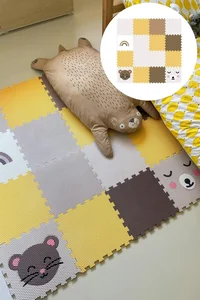 Dětská puzzle podlaha 16 dílů s motivy myška, medvěd a duha