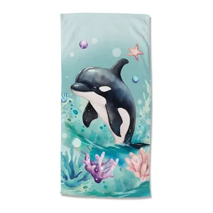 Dětská sametová plážová osuška 75×150 cm – Modrá Splash Good Morning