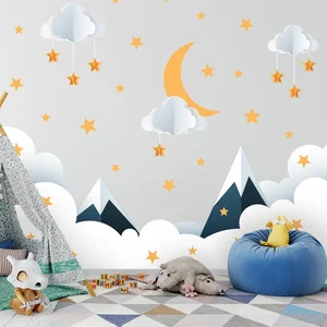 Dětská samolepka na zeď Mountains in Stars and Clouds – Ambiance