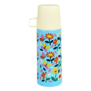 Dětská termoska 350 ml Butterfly Garden – modrá/krémová