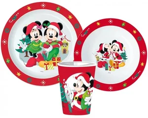 Dětská vánoční plastová sada Mickey a Minnie Mouse